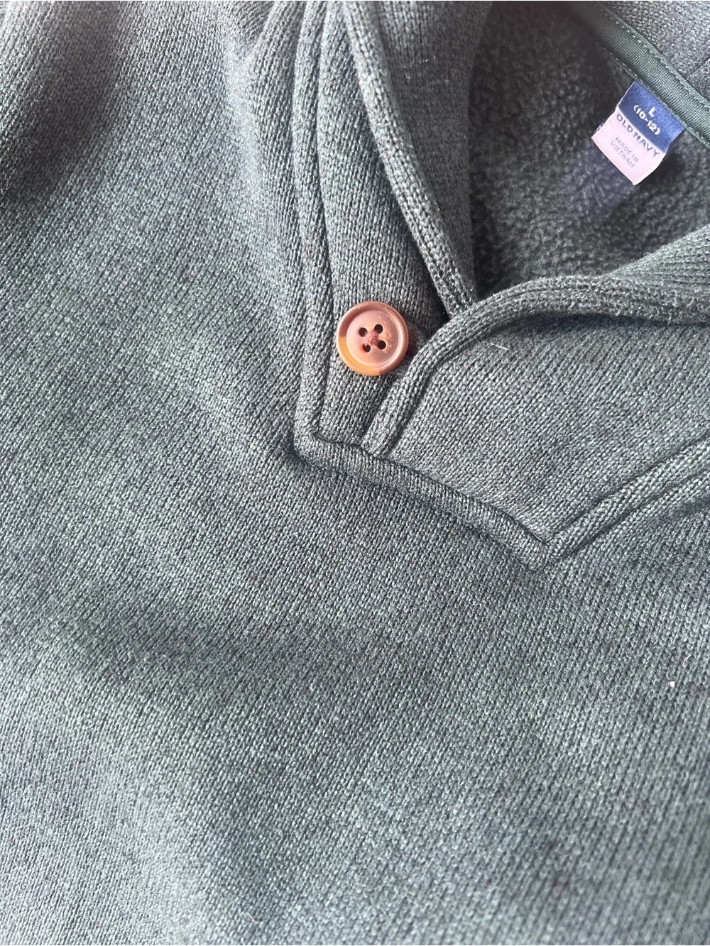 Like New Old Navy Kids Forest Green V-Neck Pullover